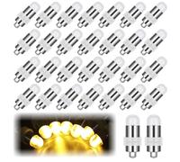 TaimeiMao 30 piezas Luces para Globos LED Blanco Cálido, Impermeable Mini LED Bombillas Luz para Globo Farolillos, Mini Luces a Pilas para Bodas, Navidad, Cumpleaños y Fiestas