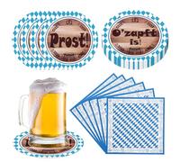TaimeiMao 80 unidades Oktoberfest Tischdeko Set Bayern Servilletas con Oktoberfest Posavasos, para Oktoberfest Deko Oktoberfest Grillfest Bierfest Mottopartys