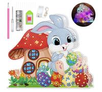TaimeiMao Kit de pintura de diamante 5D de Pascua,Kit De Pintura De Huevos De Conejo De Pascua,para La Decoración De Pascua,Diamond Painting Pascua Kit,5D Mosaico Pintura Huevos de Pascua Conejo