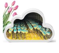 TaimeiMao Lampara Tulipanes,Lámpara Tulipán Espejo Nube,Lámpara Tulipán para Dormitorio,Sala de Estar,Escritorio,Decoración Del Hogar (2 azul)
