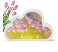 TaimeiMao Lampara Tulipanes,Lámpara Tulipán Espejo Nube,Lámpara Tulipán para Dormitorio,Sala de Estar,Escritorio,Decoración Del Hogar (2 morado)