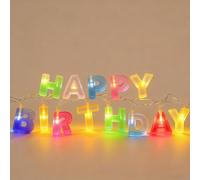 TaimeiMao Luces de Feliz Cumpleaños, Guirnalda Luminosa LED para Pared, Decoración de Fiesta Neon, Letrero de Luz con Pilas, 13 Letras Multicolor para Decorar Fiestas de Cumpleaños en Casa