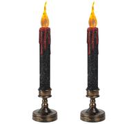 TaimeiMao Velas LED de Halloween - 2 Unidades Sin Llama Que Gotean Sangre Con Candelabros, Flotantes y Funcionan Con Pilas - Para Interiores