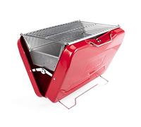 TAINO MOX - Barbacoa de carbón vegetal para camping, estilo retro, plegable, portátil, portátil, color rojo