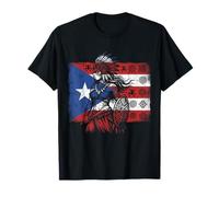 Taino Woman Bandera de Puerto Rico Orgullo Heritage Boricua Boriken Camiseta