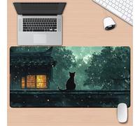 Tainrun Alfombrilla De Ratón Gaming Grande, 1000x500mm Alfombrilla Escritorio XXL Mejora la Precisión y la Velocidad, con Base de Goma Antideslizante Mousepad para PC y Portátil (Gato de Verano)