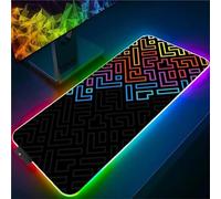 Tainrun Alfombrilla de Ratón para Juegos RGB XXL 900x400x3mm Alfombrilla Raton LED Gaming Extra Grande Geométrico con 14 Modos de Iluminación 7 Colores para Jugadores PC