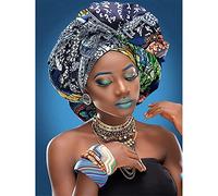 Tainrun Diamond Painting, Pintura Diamante Kit Completo Adultos Niños, mujer africana Cuadro Diamantes 5D Completo Strass Bordado Punto de Cruz DIY Diamond Painting Hogar Pared Decoración 40x50cm