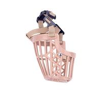 Tainrunse Cubierta bucal para mascotas con hebilla japonesa, protector antiladridos, bozal ajustable para una protección oral completa, alta durabilidad, plástico transpirable, rosa 2
