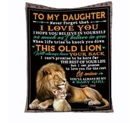 TAIOYHD Manta de regalo para mi hija de papá, regalo de cumpleaños de Navidad, manta de cama, manta de mensaje personalizado (para hija, león) (130 x 150 cm)