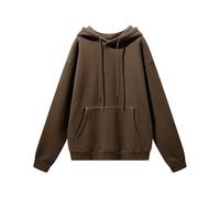 TAIOYHD Men’s 2025 Winter Casual Sports Set - Fleece-Lined Hoodie & Joggers, Warm Loose Fit Gym & Streetwear, Anti-Wrinkle, 18-25 Yrs(Dark Brown,XL)