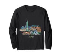 Taipei Taiwán Viaje Souvenir City Landmark Gift Manga Larga