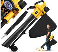 TAIRDA Soplador de hojas al vacío compatible con batería Dewalt de 20 V | (Sin batería), soplador de hojas eléctrico inalámbrico 3 en 1 con modo turbo, bolsa de 40 litros para limpieza de entradas de
