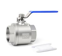 TAISHER 1 PCS Válvula de bola de 1/2 pulgada FBSP de servicio pesado de porato completo de acero inoxidable 304 con manijas azules