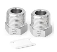 TAISHER 2 piezas de forja de acero inoxidable 304 reductor hexagonal buje, 1/2" macho BSP a 1/4" hembra BSP, la reducción de forja adaptador de tubería, para el agua Oill Aire Gas