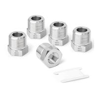 TAISHER 5 piezas de forja de acero inoxidable 304 reductor hexagonal buje, 1/4" macho BSP a 1/8" hembra BSP, la reducción de forja adaptador de tubería, para el agua Oill Aire Gas