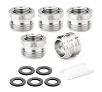 TAISHER 5PCS Acero inoxidable 304 Adaptador para manguera de jardín, Casquillo hexagonal 3/4" GHT macho x 1/2" BSP hembra Conector para manguera de jardín