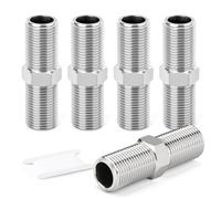 TAISHER 5PCS Acero inoxidable 304 Nipplo hexagonal nuevo de rosca externa extendida, 1/2" BSP Macho x 1/2" BSP Macho, racor adaptador para tubería, Longitud 70 mm/2.76 Inch
