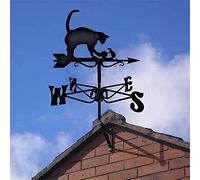TAISK WeathervaneFarmhouse Weather Vane, Montaje en Techo, Kits de dirección del Viento, Soporte de Metal para Exteriores, Weather Vane Wind, (Gato y ratón)