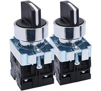 Taiss - 2 conmutadores selectores giratorios de 22 mm. 2 No, 3 posiciones. 440 V, 10 A. XB2-20X/31
