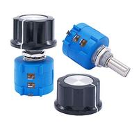 Taiss 2 potenciómetros de alambre giratorio de 1 K ohmios de 10 velocidades, potenciómetro de cable de varias velocidades, resistencia de ajuste + 2 botones 3590S-2-102L