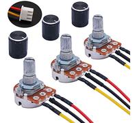 Taiss /3 unidades de 10 K ohmios lineal Taper ajustable Potenciómetro giratorio resistencia de cambio WH148 B10K 3 pines con cable de conexión XH2.54-3P + tapa de botón negro 148-10k-BKL