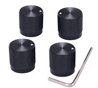 Taiss/4 piezas negro aluminio Rotary Potentiómetro Botón giratorio para 6 mm de diámetro onda, control volumen, botón audio, guitarra, interruptor, 17 x altura