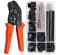 Taiss Dupont Crimping Tool Kit with 600PCS 2.54mm Dupont Connector Kit SN-28B Ratcheting Wire Crimper Plier,1/2/3/4/5/6/7 Pin Housing Dupont Connector Male Female Pin Header Crimp Terminal AWG28-18