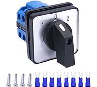 Taiss Interruptor de cambio universal de 20 A, 550 V, 3 posiciones, 8 terminales, interruptor selector de leva giratorio + terminal de conexión azul SV2-4s LW26-20/2