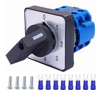 Taiss LW26-20 Conmutador selector de leva rotativa universal 4 posiciones 8 terminales 20A 550V Inversor Conmutador Rotativo, con 4 tornillos +SV2-4s Terminal de conexión azul LW26-20 0-4/2+DZ