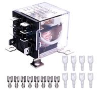 Taiss /Relé electromagnético JQX-12F 2Z AC 220V Bobina 8 Pin 30A DPDT 2NO 2NC Relé de alimentación, con terminal de cable LJQX-30/2Z AC220V