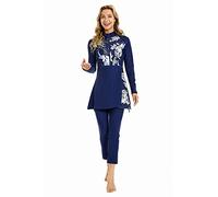 TaissBocco Full Swimming Costume Burkini For Women Modest Girls Swimsuit Islamic Swimwear Plus Size(6XL, T1)