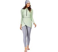 TaissBocco Full Swimming Costume Burkini For Women Modest Girls Swimsuit Islamic Swimwear Plus Size(XS, T10)