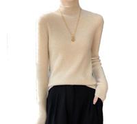 TAITUS Suéteres de Cachemira para Mujer, suéter de Punto de Manga Larga, suéter de Punto Suave de Manga Larga, suéteres de Moda cómodos, suéter de Manga Larga para otoño e Invierno (M,Beige)