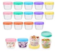 TAIVIN 18 Piezas Pequeños Recipientes para Congelar 120 ml Mini Recipiente | con Tapa para Especias,Yogur,Frutos Decos,Salsas,Muestras de Viaje de Cosméticos o Material de Manualidades