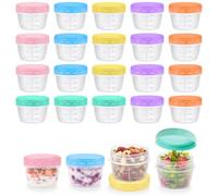TAIVIN 24 Piezas Pequeños Recipientes para Congelar 80 ml Mini Recipiente | con Tapa para Especias,Yogur,Frutos Decos,Salsas,Muestras de Viaje de Cosméticos o Material de Manualidades