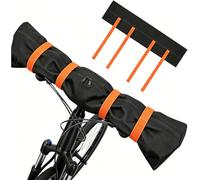 TAIVIN Funda para Manillar de Bici 91x23cm - Cubierta Lluvia Bici | Impermeable en Tejido Oxford 300D - Protector Universal para Manillar de E-Bike y Bici con Cremallera y Correas (Naranja)