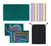 TAIVIN Tablero de Actividad Sensorial,Paneles Sensoriales Montessori,Sensorial Tabla de Silicona,Equipado con 20 Tiras de Silicona y una Bolsa portátil, Adecuado para el TDAH y el Autismo (Verde)