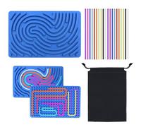 TAIVIN Tablero de Actividad Sensorial,Paneles Sensoriales Montessori,Sensorial Tabla de Silicona,Equipado con 20 Tiras de Silicona y una Bolsa portátil, Adecuado para el TDAH y el Autismo (Azul)