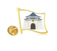 Taiwan Travel Chiang Kai-shek Memorial Hall - Pin de solapa con bandera de metal dorado