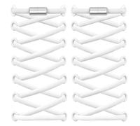 TAIXING 2 Pares Cordones Elasticos Zapatillas Deporte sin Atar, 5 mm Cordones Zapatillas Redondos con Hebilla Metal, Duraderos Cordones Blancos para Adultos o Niños, 100cm (Blanco)