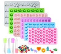 TAIXING 6 moldes de silicona para caramelos, antiadherente, moldes para ositos de goma con 4 cuentagotas, para gelatina, galletas, chocolate