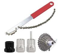 TAIXING Juego de extractor de cadena de bicicleta, extractor de piñones, extractor de piñones, extractor de piñones, herramienta universal para quitar cassette (rojo)