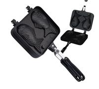 Taiyaki Fish Waffle Maker - 2pcs Japanese Fish Shaped Cake Pan | Non Stick Carbon Steel Hot Cake Maker for Custard Peanut Butter Cream Cheese Home Cooking Dessert Baking