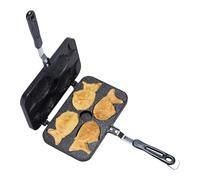 Taiyaki-Form | Antihaftbeschichtete, Doppelseitige Mit 4 Mulden In Fischform | Ideal Für Zuhause, Die Küche, Reisen, Picknicks, Camping, Outdoor-Küche, Backen, Fleischkuchen, Sandwiches Und Meh