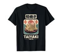 Taiyaki Japón Pez Forma Pastel Retro Japonés Kanji Recuerdo Camiseta