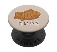 Taiyaki Japonés Pescado en Forma de Pastel Festival Comida Bollo de Frijol PopSockets PopGrip Adhesivo