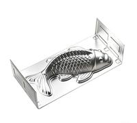 Taiyaki - Molde antiadherente de aleación de aluminio con forma de pez para koi, diseño para pastel de arroz, gelatina, pudín, hornear, 21 cm (grande)