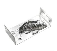 Taiyaki - Molde de aluminio con forma de pescado con patas para arroz, gelatina, pudín, molde para hornear 21 cm (grande)
