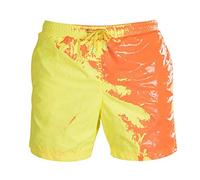 TAIYANYU Pantalones Cortos de natación Que cambian de Color, Niños, Verano, Hombres, Secado rápido, Playa, Bañadores, Pantalones Cortos termocrómicos, Amarillo Large